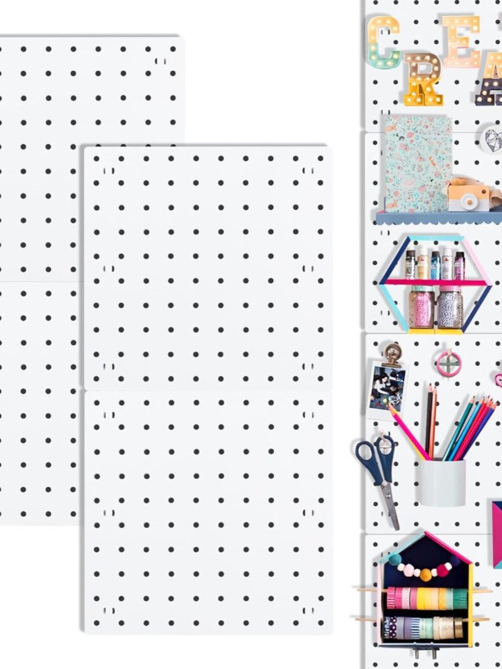 Pegboards, Pegboard Wall Organizer Panels, Peg Boards for Wall, Craft Room, Kitc